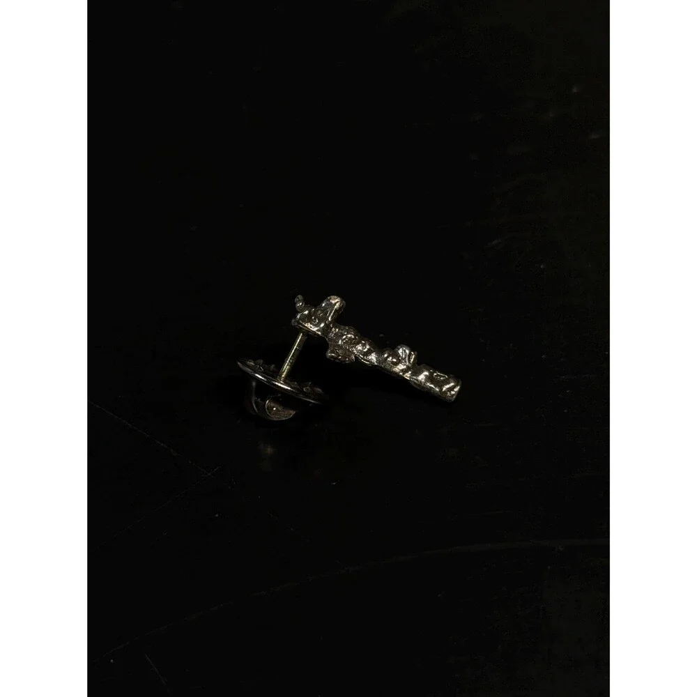 Vintage Native American Sterling Silver Totem Pole Pin Brooch Unmarked